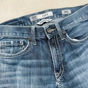 BKE Jeans Men 30L (30x31) Jake Straight Leg Medium Wash Preppy Y2K Stretch Denim